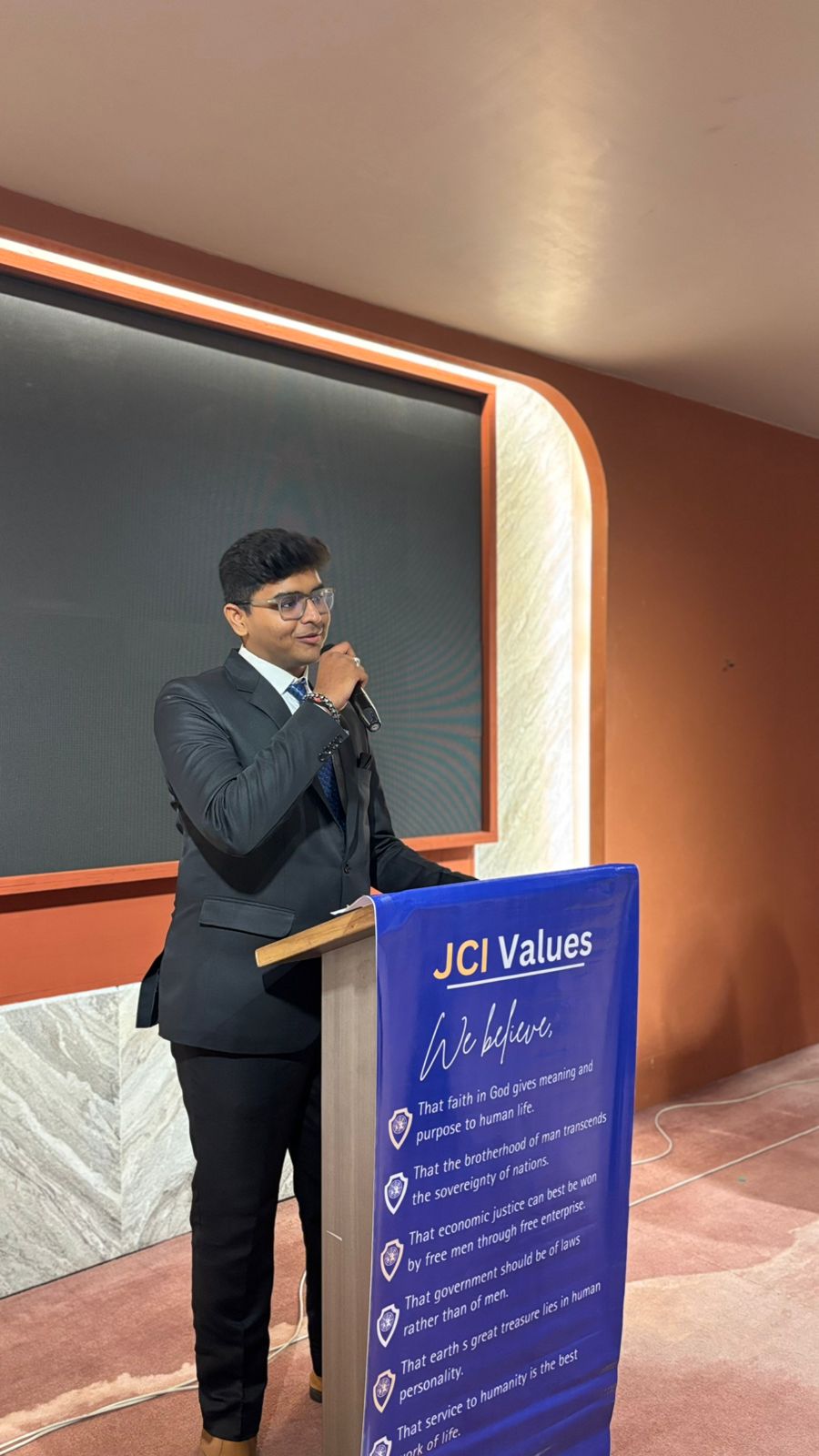Reyaansh speaking at JCI event